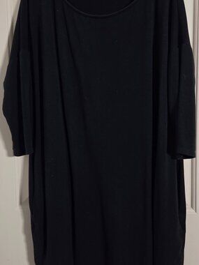 Oversized Long Black Tunic-Tee Shirt Womens Sz XL Culture Phit
